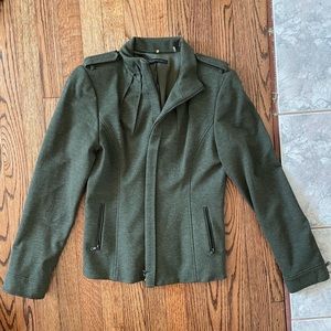 Elie Tahari Hunger Green Pointe Knit Jacket